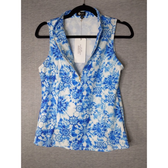 2x 👯♀️Host Pick⚡️AmySport FrontlineSleevelessTop- Blue TieDye - Picture 5 of 11
